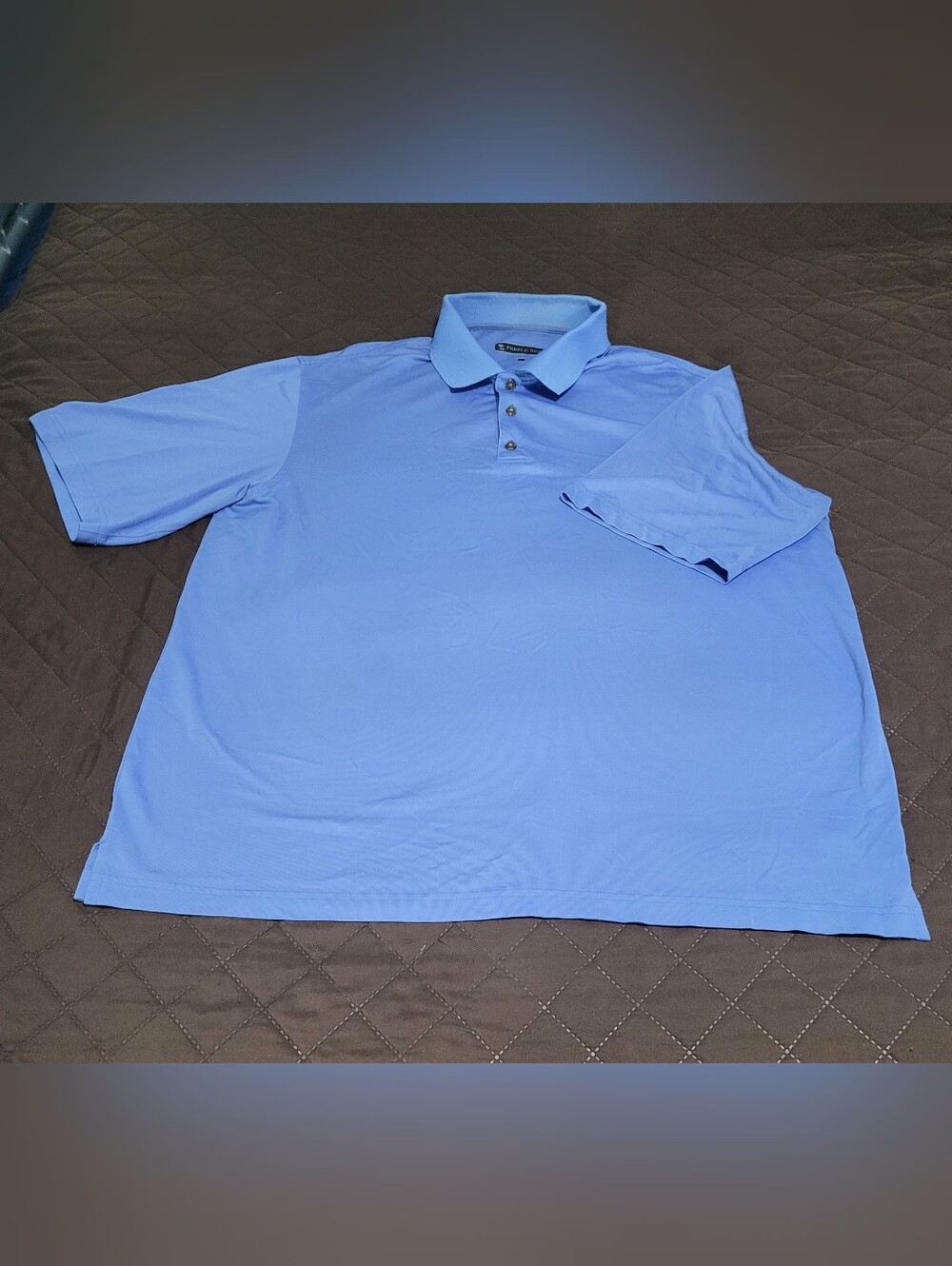 Men's Pebble Beach Dry-Luxe Performance Golf Polo Short Sleeve Blue Size 2XL